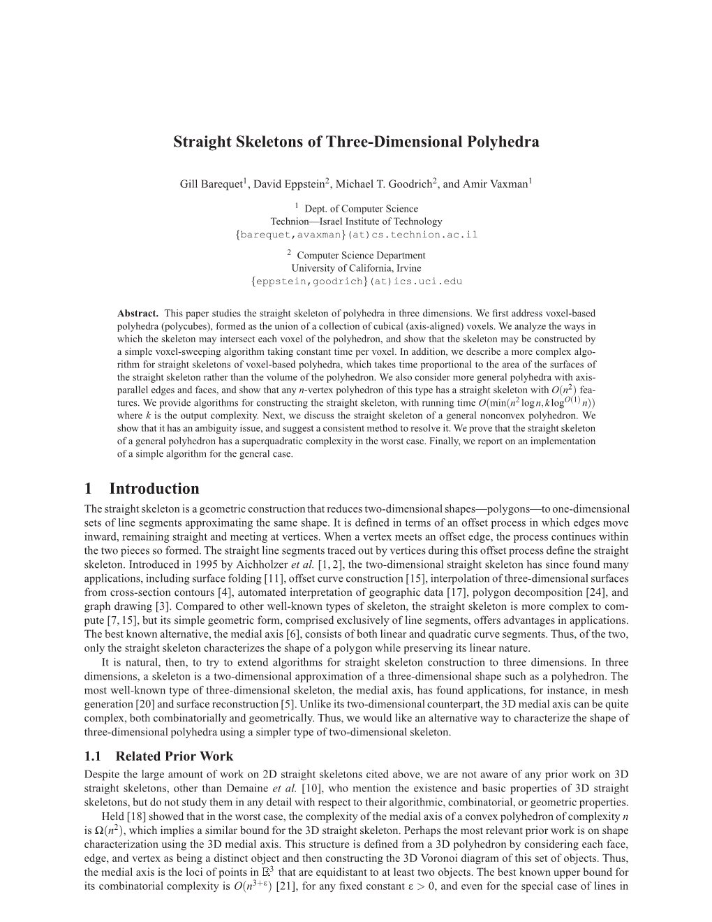 Straight Skeletons of Three-Dimensional Polyhedra 1