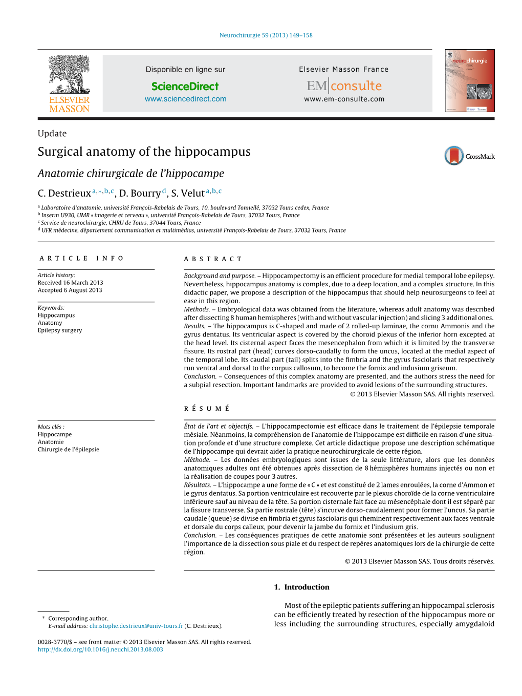 Surgical Anatomy of the Hippocampus