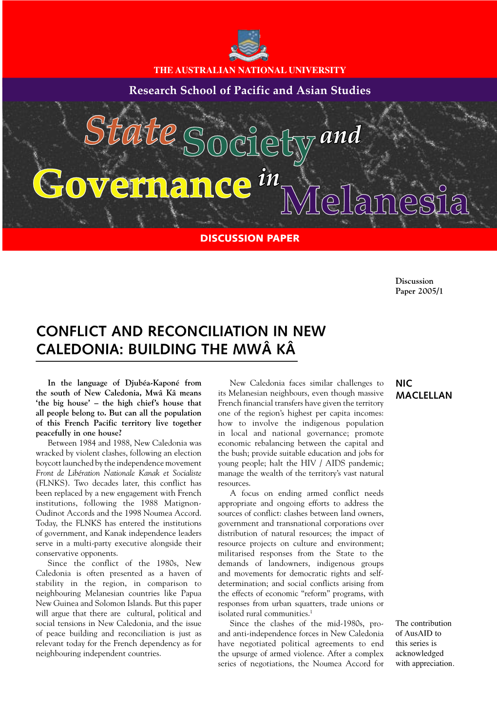 State Societyand Governancein Melanesia