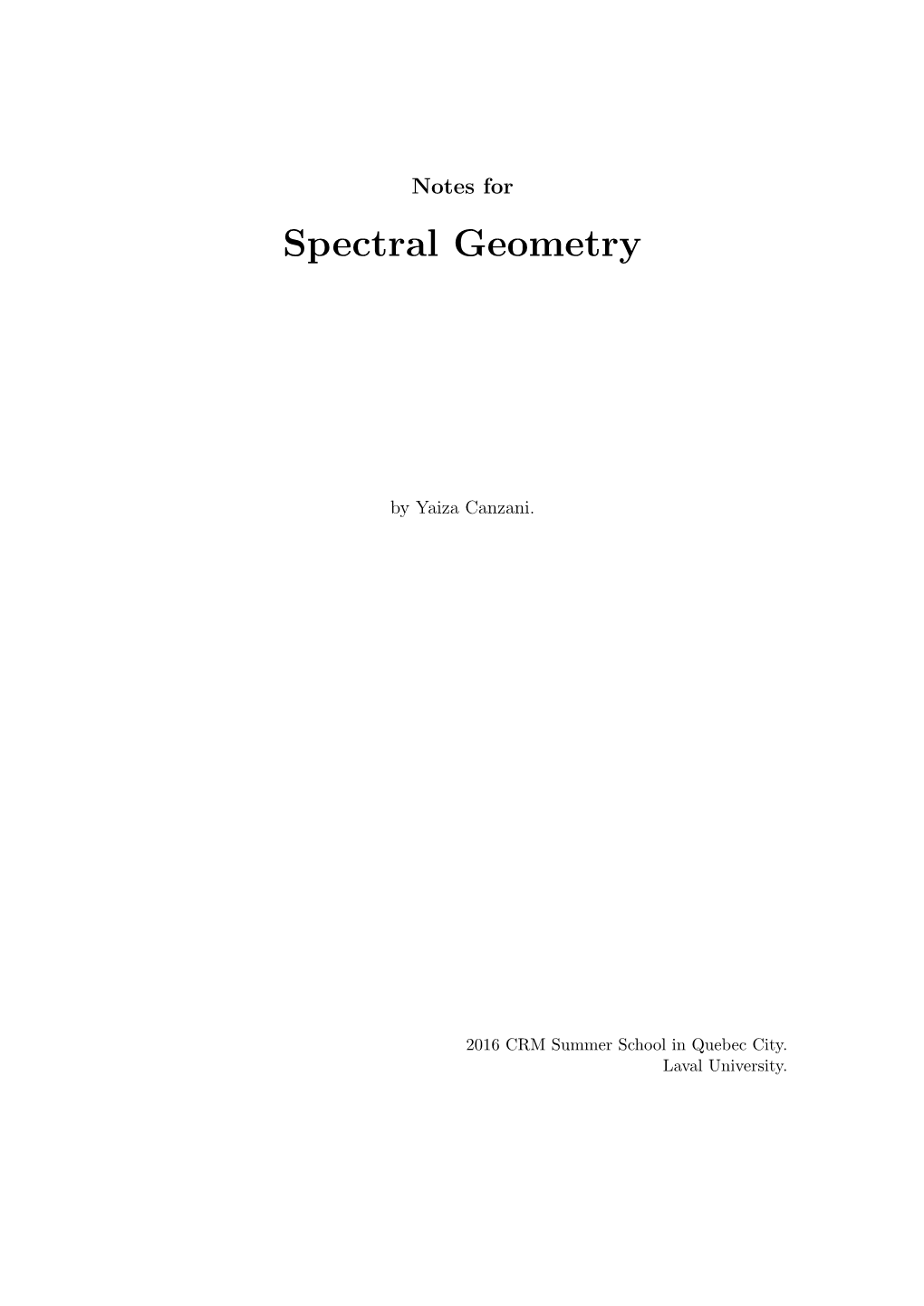 Spectral Geometry