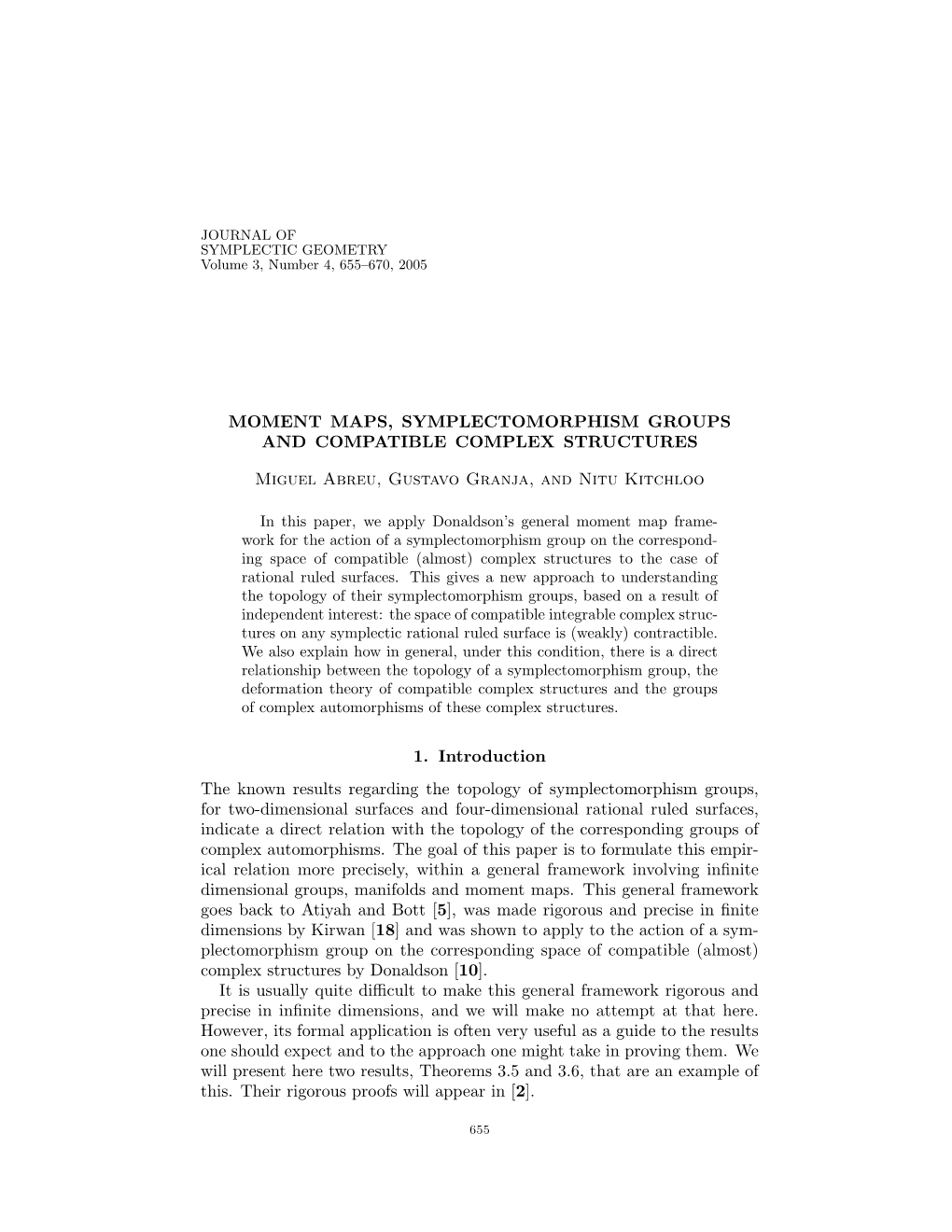 Moment Maps, Symplectomorphism Groups and Compatible Complex Structures