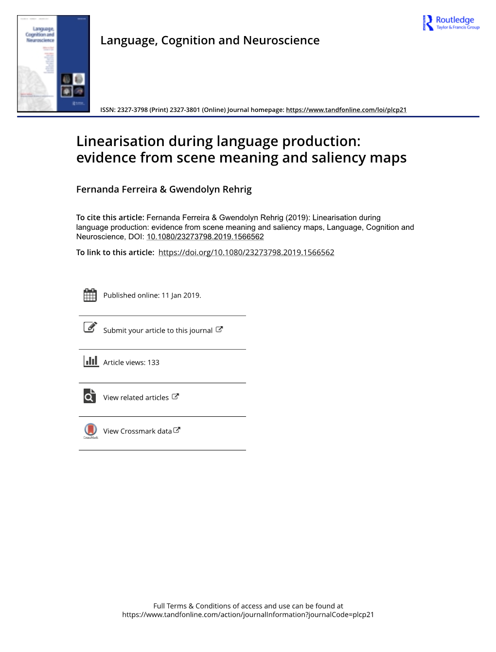 Linearisation During Language Production: Evidence from Scene Meaning and Saliency Maps