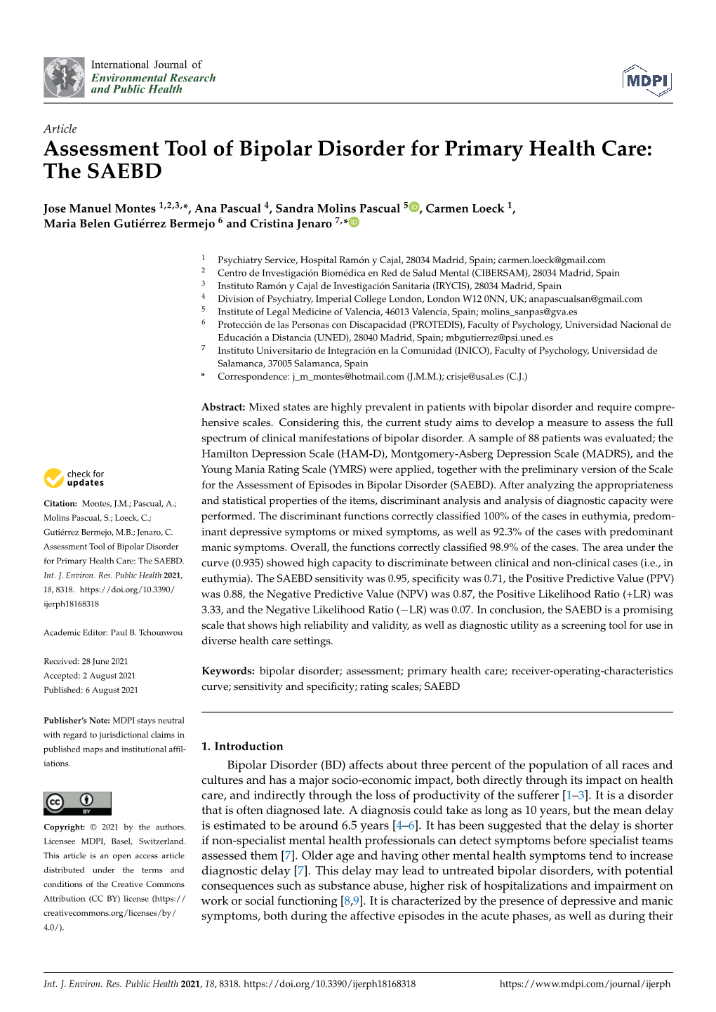 Assessment Tool of Bipolar Disorder for Primary Health Care: the SAEBD