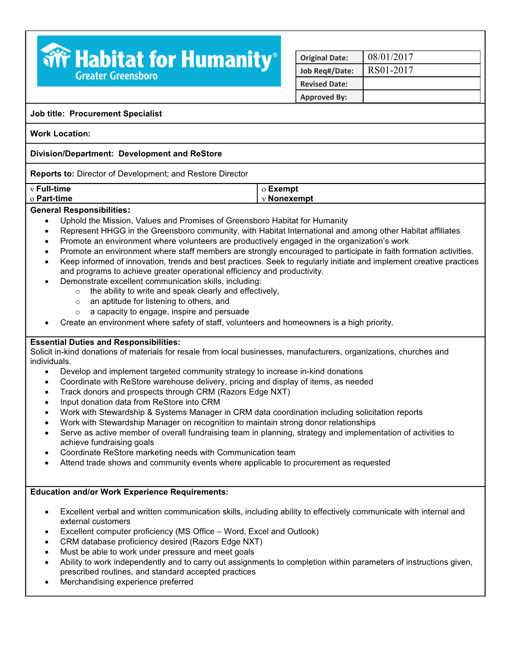 Job Description Form s6