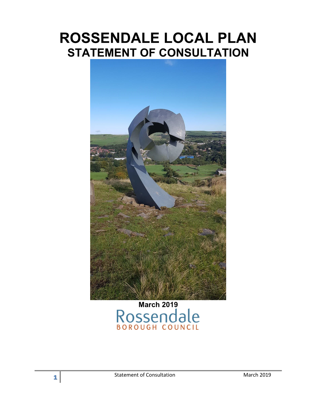Rossendale Local Plan Statement of Consultation