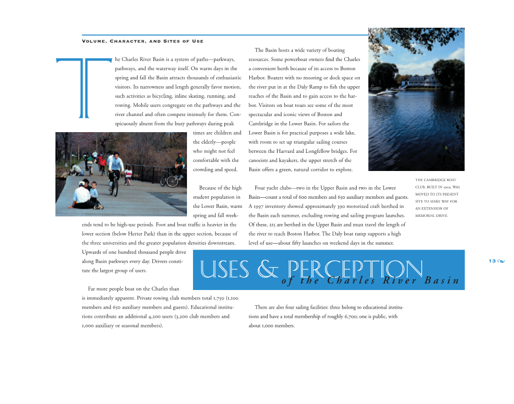 Uses and Perceptions of the Charles River Basin