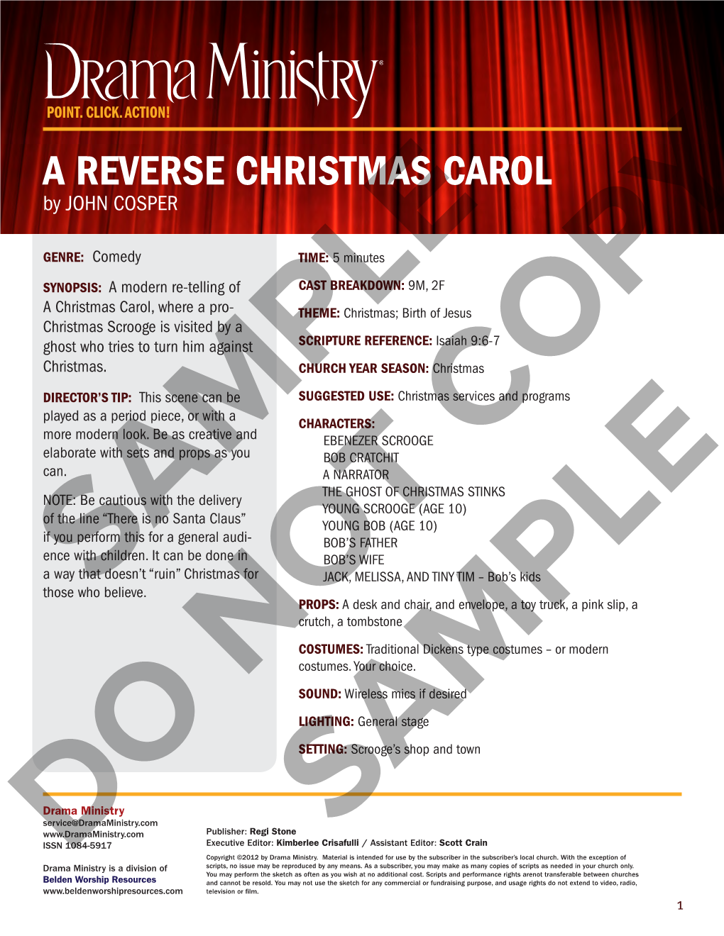 A REVERSE CHRISTMAS CAROL by John Cosper