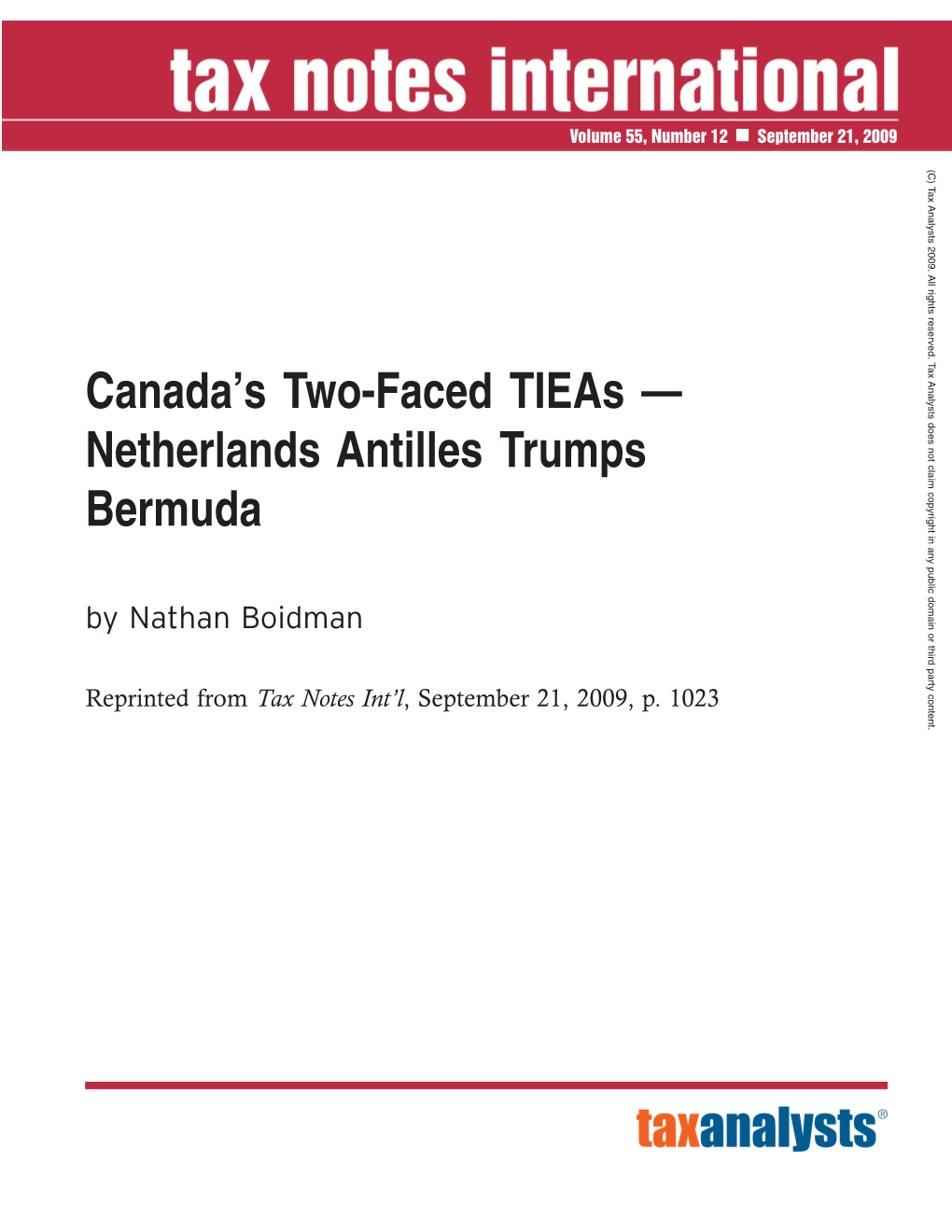 Canadas Two Faced Tieas Netherlands Antilles Trumps Bermuda