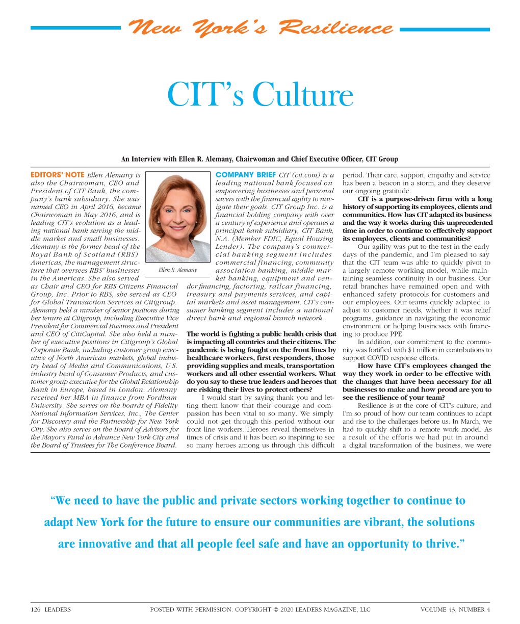 CIT's Culture