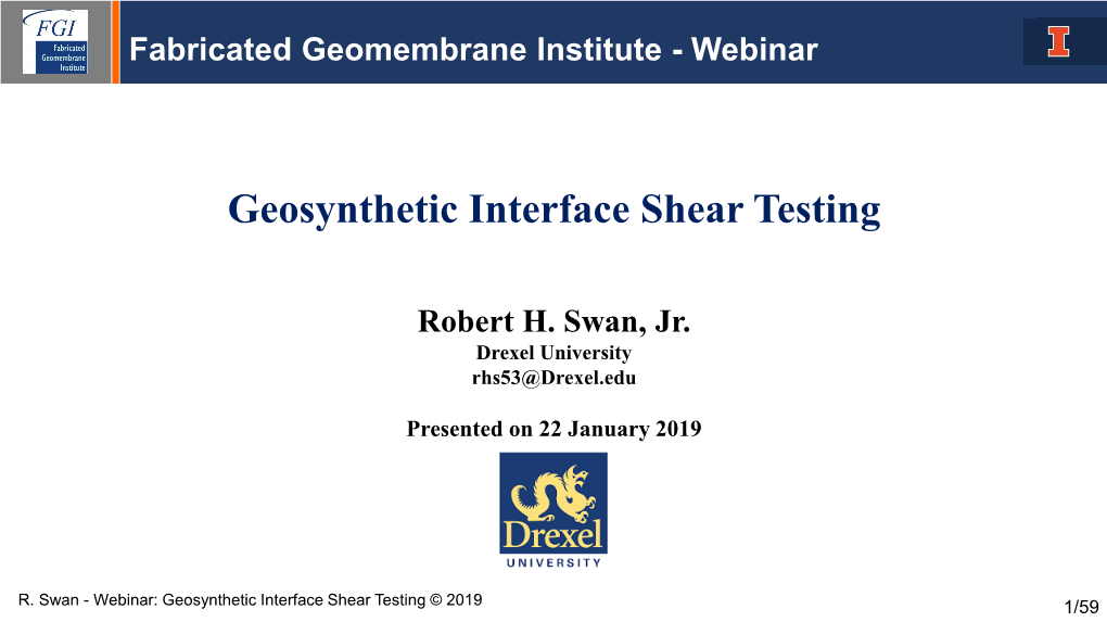 Geosynthetic Interface Shear Testing