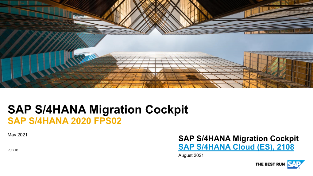 SAP S/4HANA Migration Cockpit SAP S/4HANA 2020 FPS02