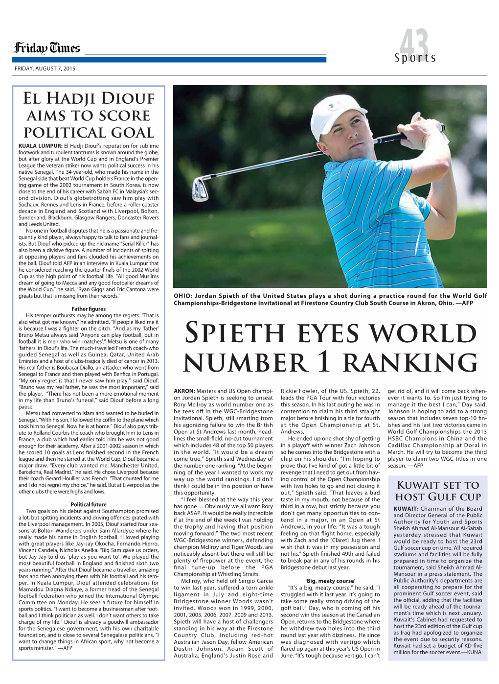 Spieth Eyes World Number 1 Ranking