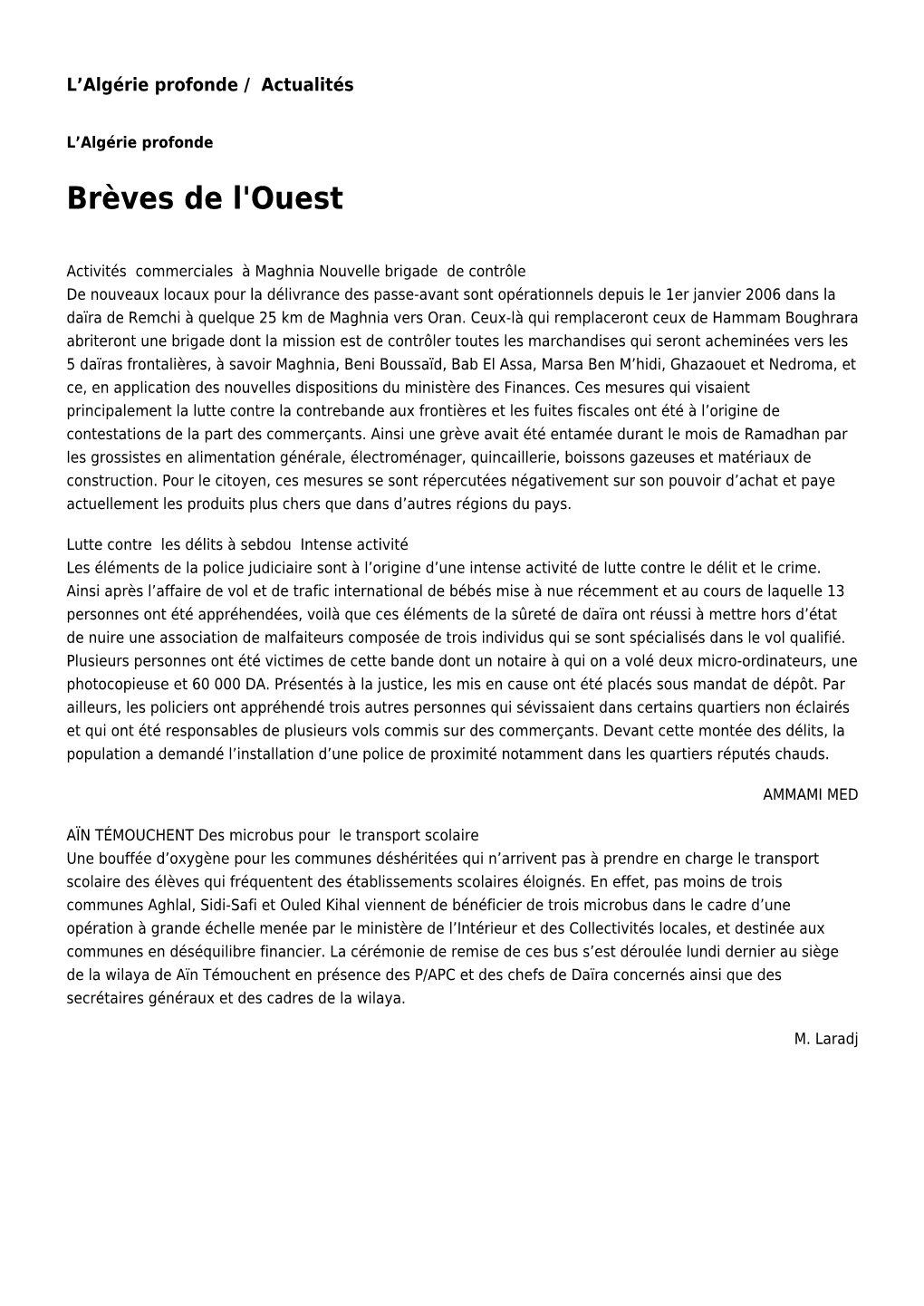 Brèves De L'ouest