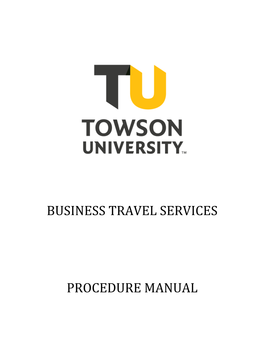 Business Travel Services Procedure Manual