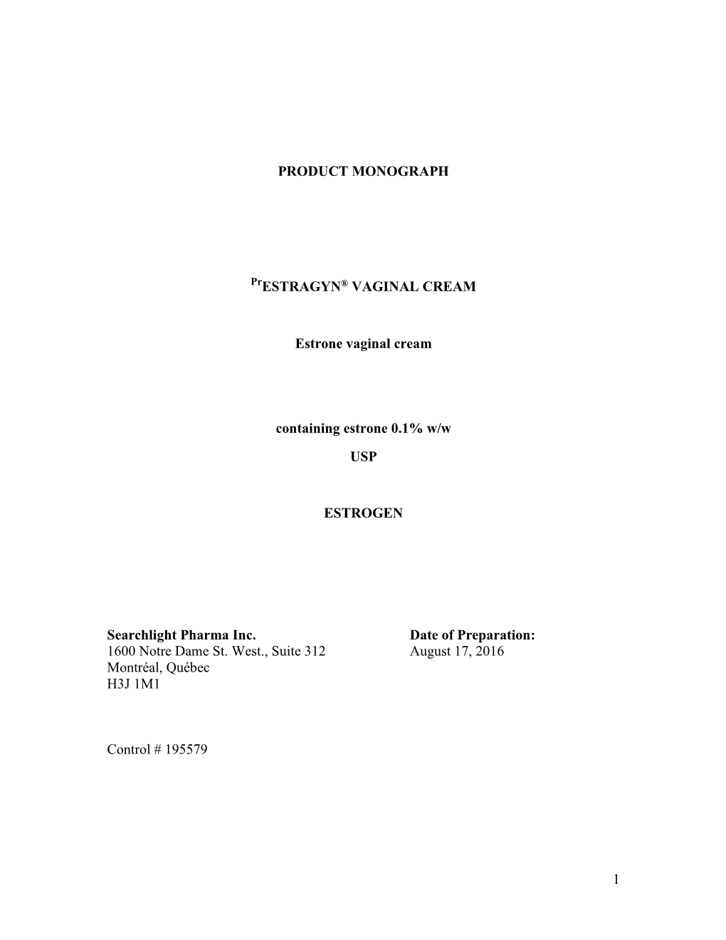 Product Monograph