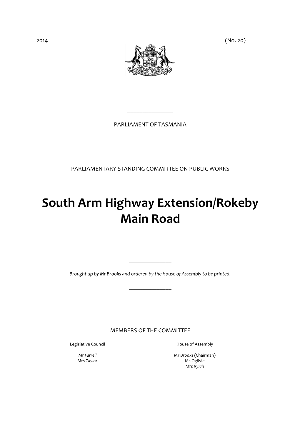 South Arm Highway Extension/Rokeby Main Road