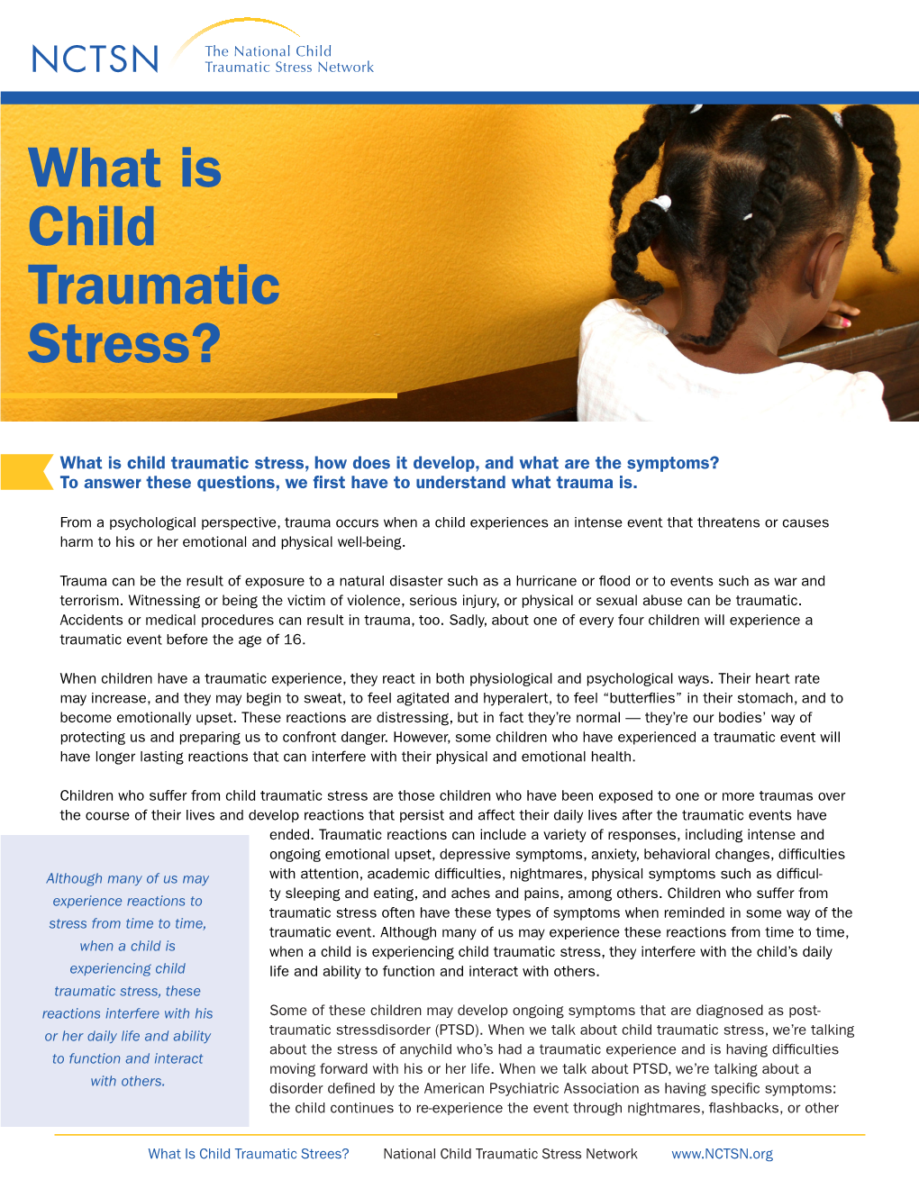 What Is Child Traumatic Stress?