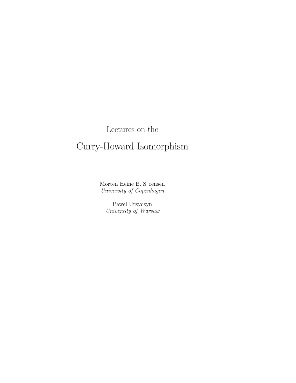 Curry-Howard Isomorphism