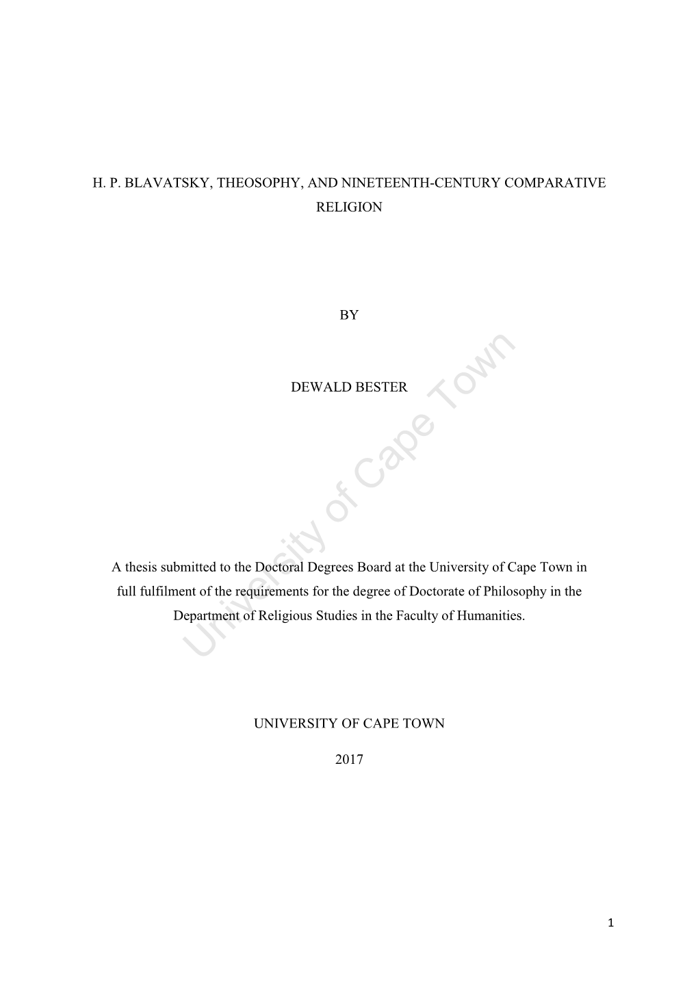 H.P Blavatsky, Theosophy, and Nineteenth-Century Comparative Religion