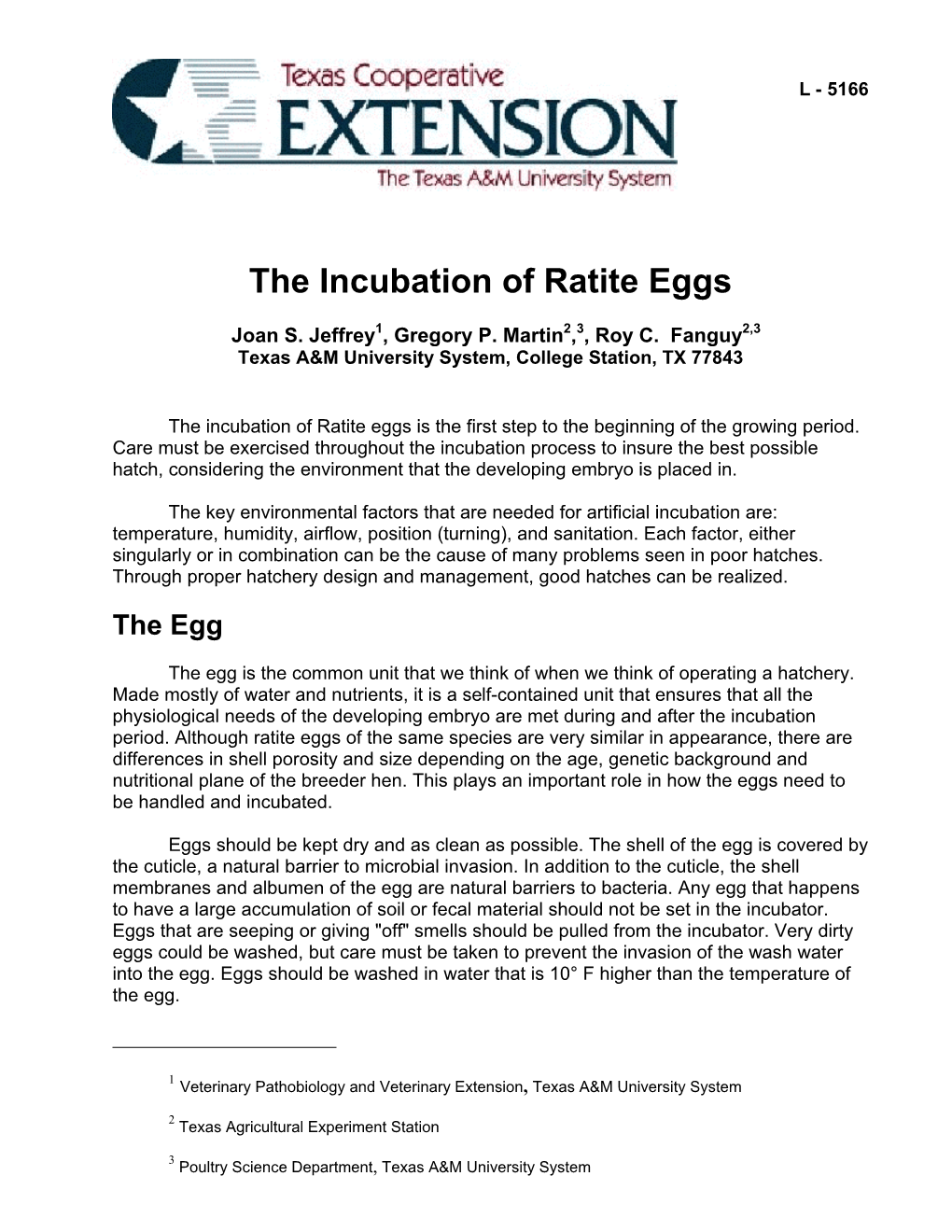 The Incubation of Ratite Eggs