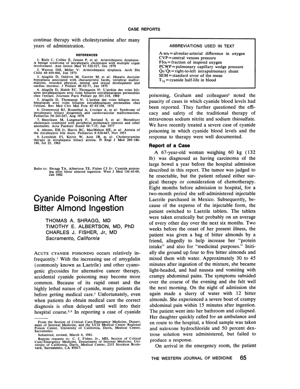 Cyanide Poisoning After Bitter Almond Ingestion