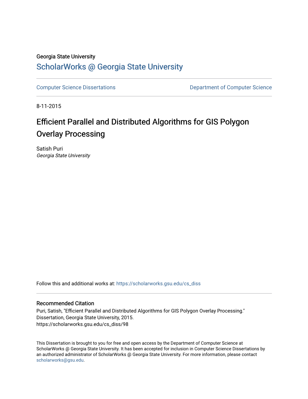 Efficient Parallel and Distributed Algorithms for GIS Polygon Overlay Processing