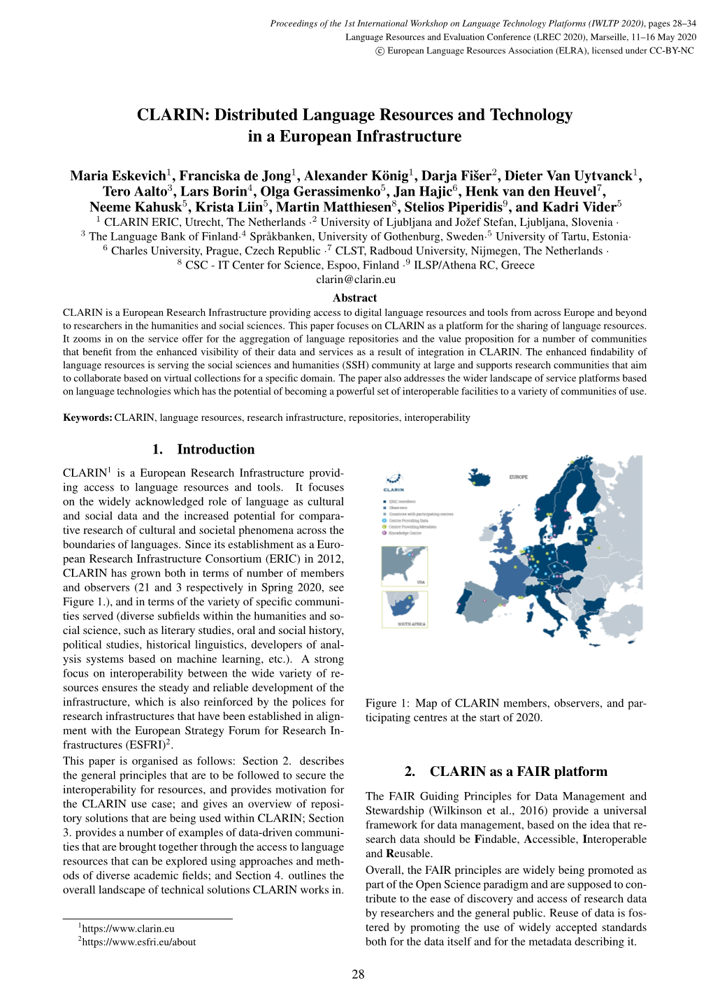 Distributed Language Resources and Technology in a European Infrastructure