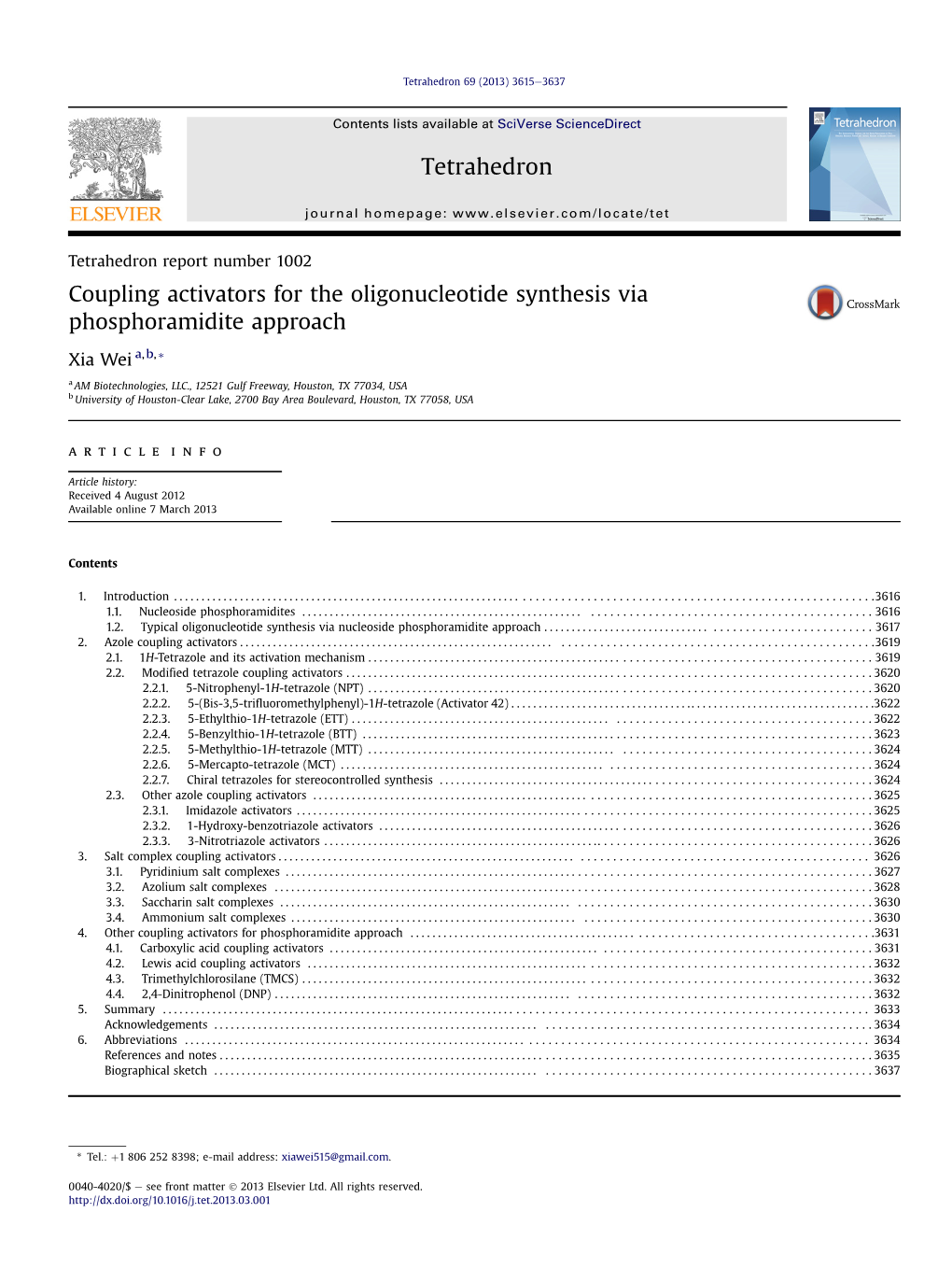 Coupling Activators for the Oligonucleotide Synthesis Via Phosphoramidite Approach