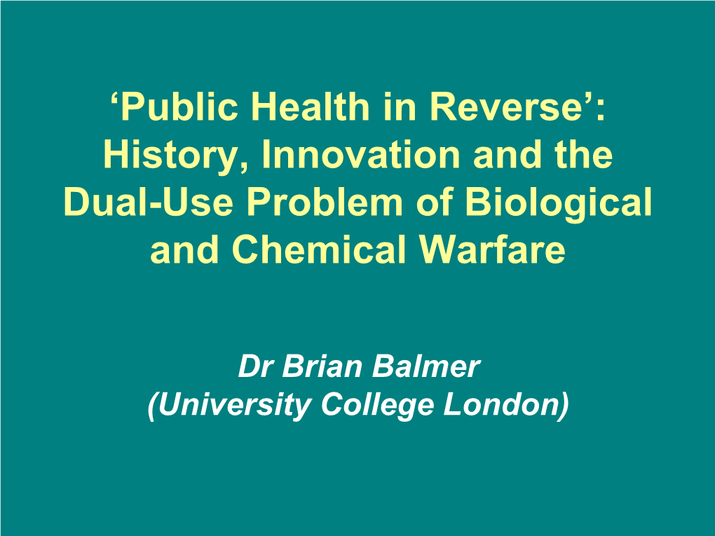 Discovery of the V-Series Nerve Agents During British Pesticide Research