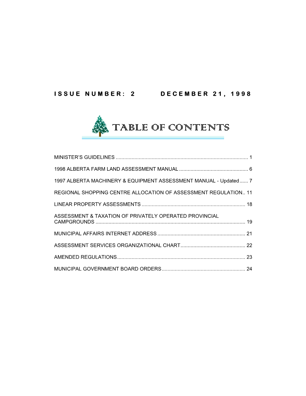 Table of Contents