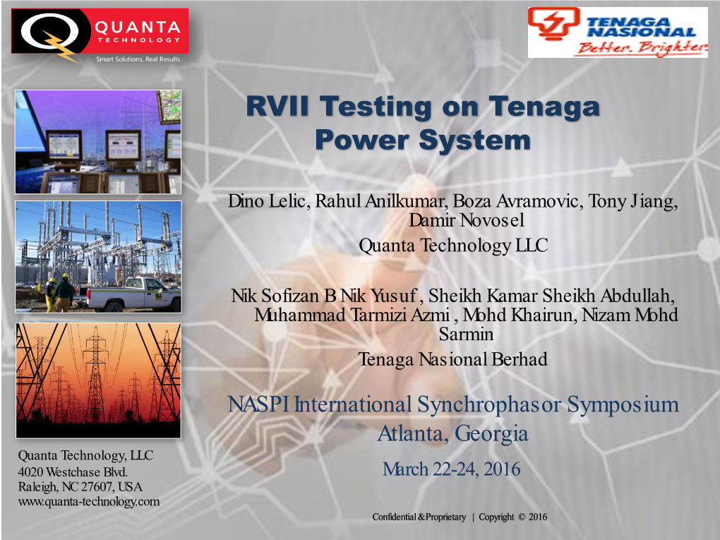 RVII Testing on Tenaga Power System