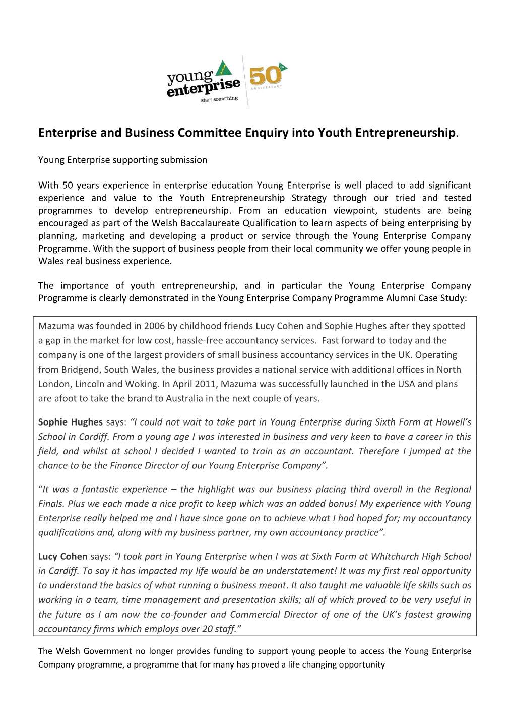 20 Young Enterprise Wales PDF 434 KB