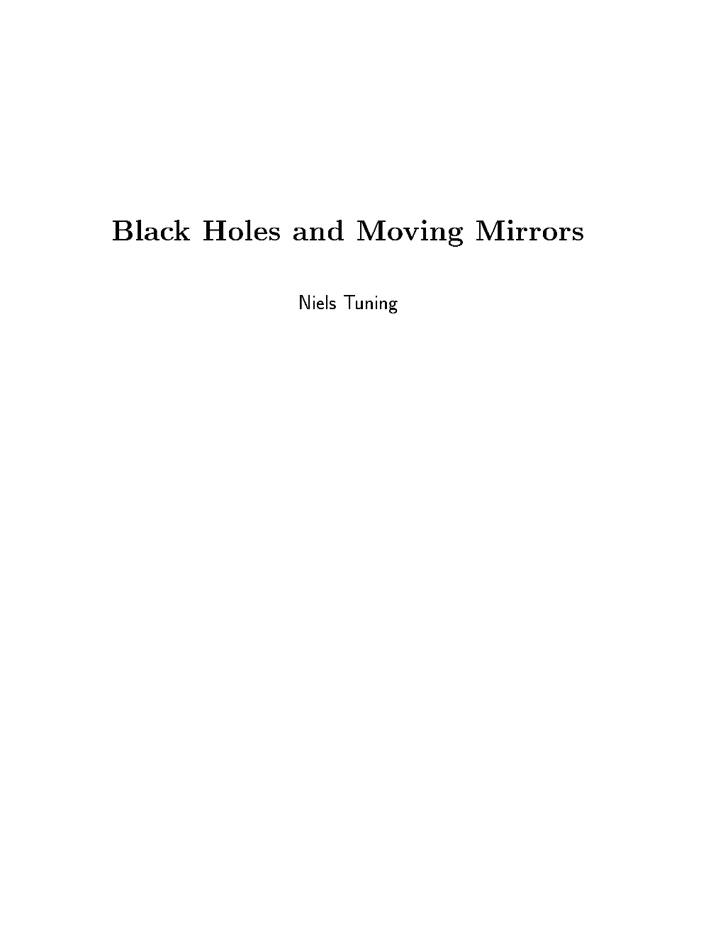 Black Holes and Moving Mirrors