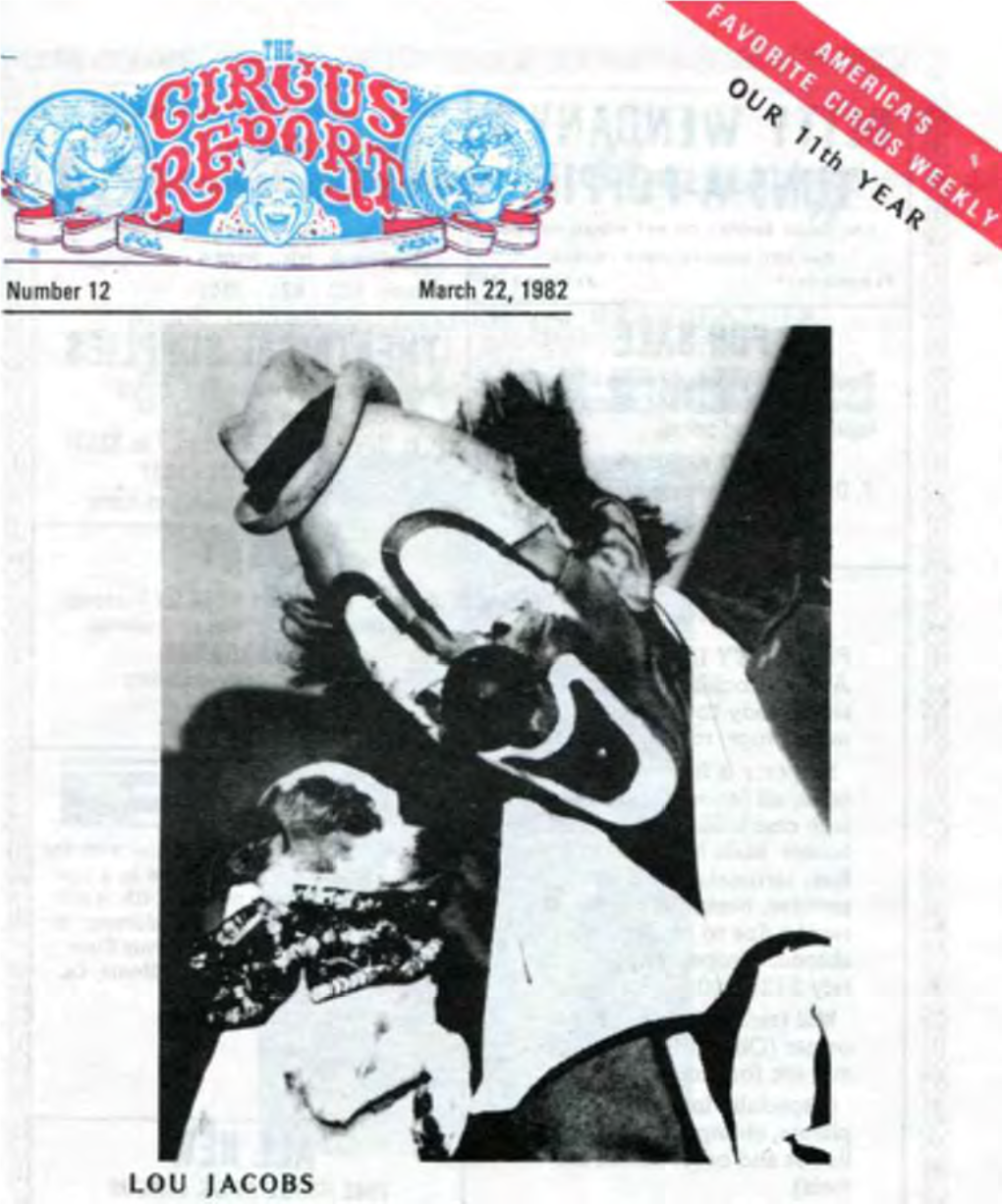 Circus Report, March 22, 1982, Vol. 11, No. 12