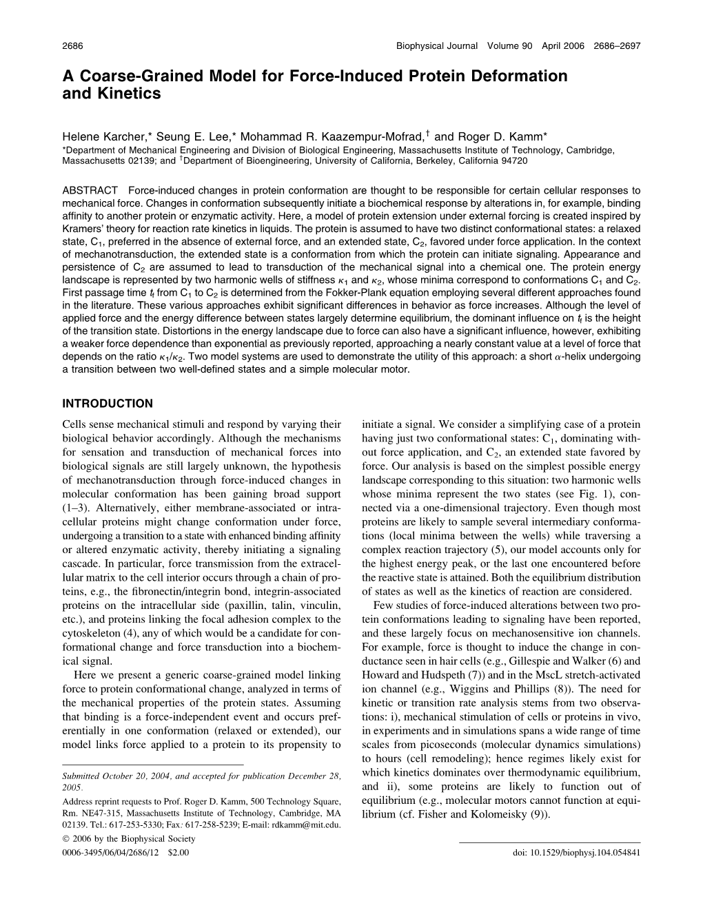 A Coarse-Grained Model for Force-Induced Protein Deformation and Kinetics