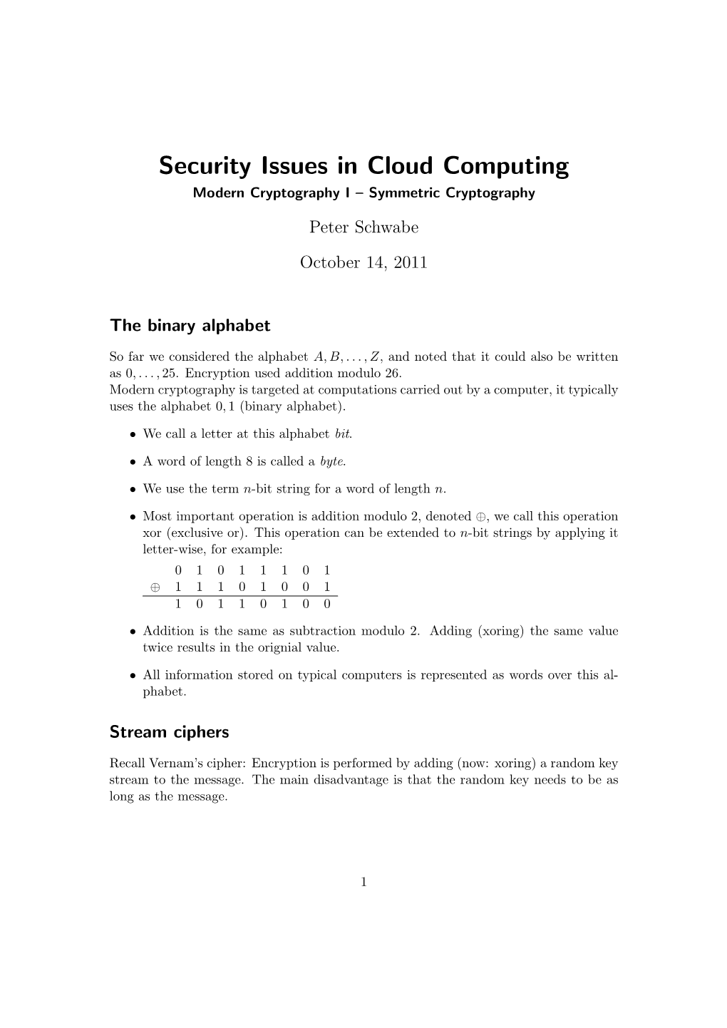 Symmetric Cryptography