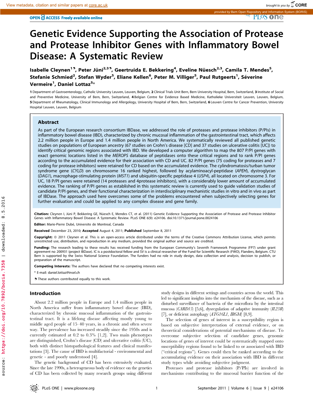 Genetic Evidence Supporting the Association of Protease and Protease Inhibitor Genes with Inflammatory Bowel Disease: a Systematic Review