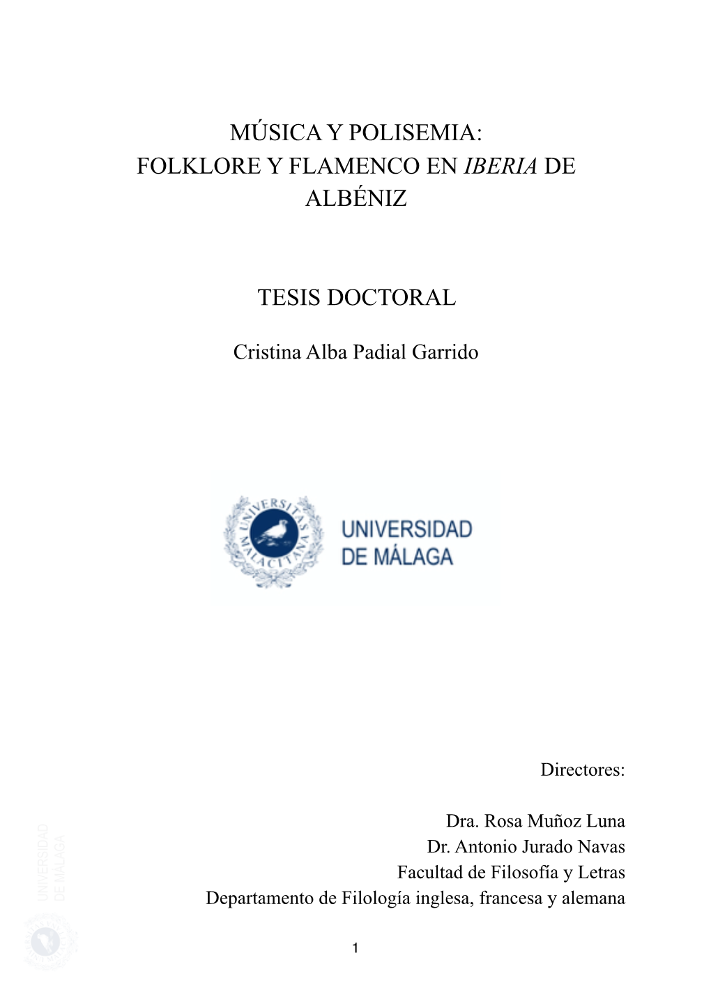 Música Y Polisemia. Folklore Y Flamenco En Iberia De Albéniz