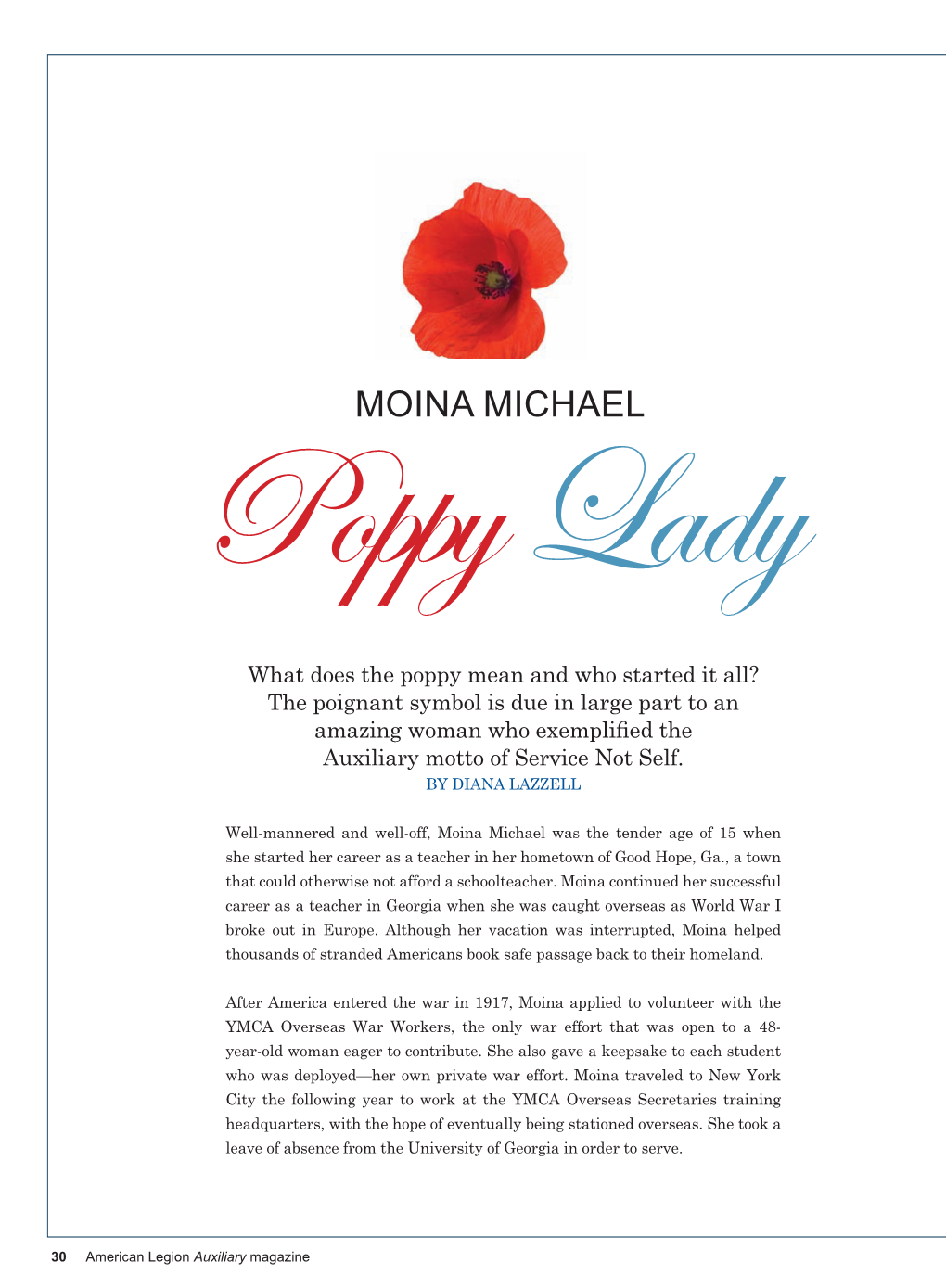 MOINA MICHAEL Poppy Lady