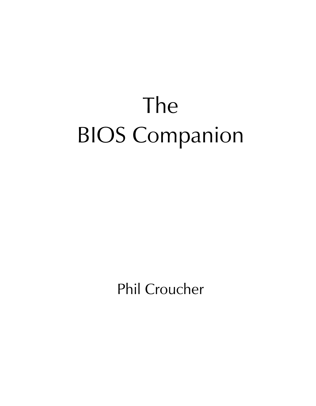The BIOS Companion