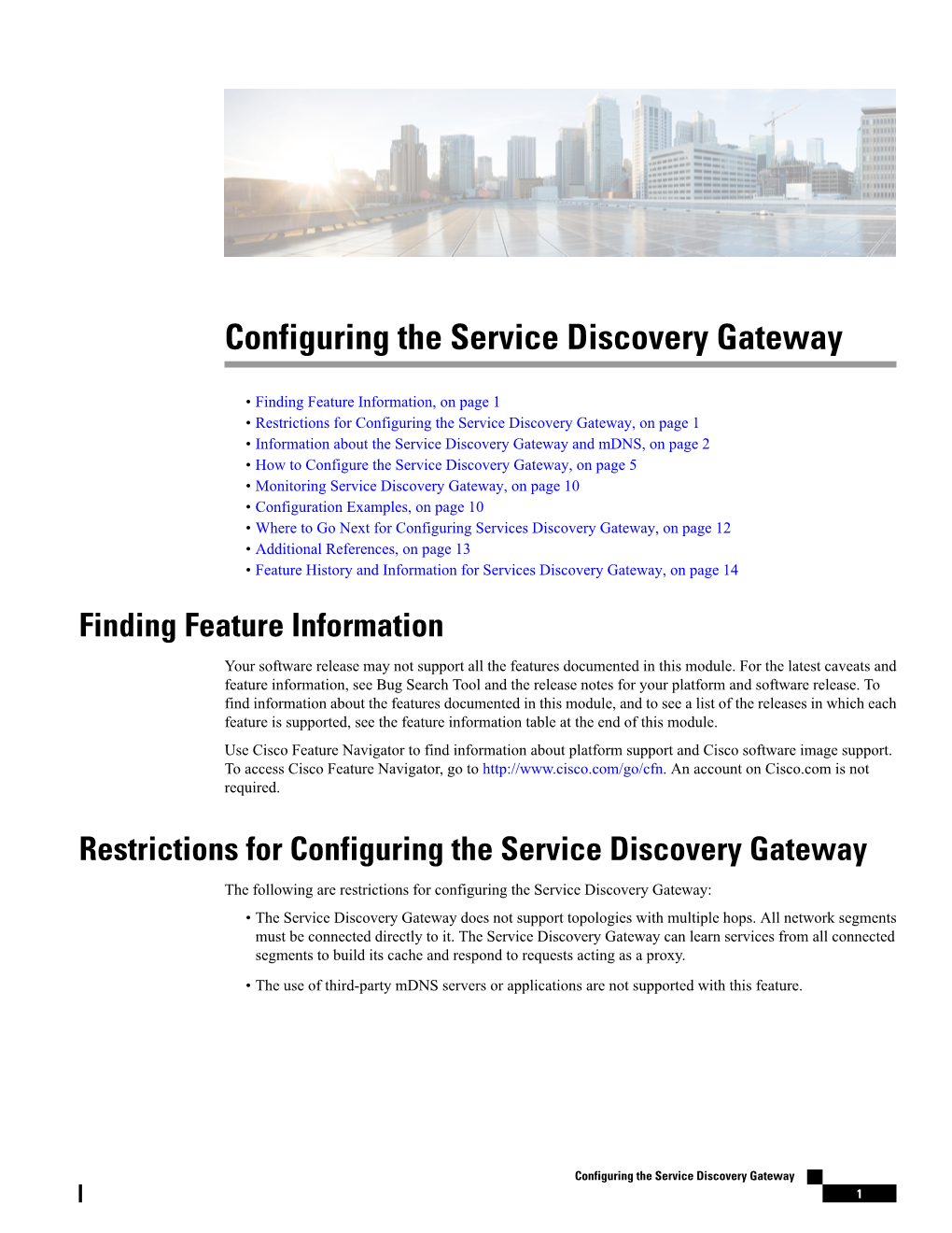 Configuring the Service Discovery Gateway