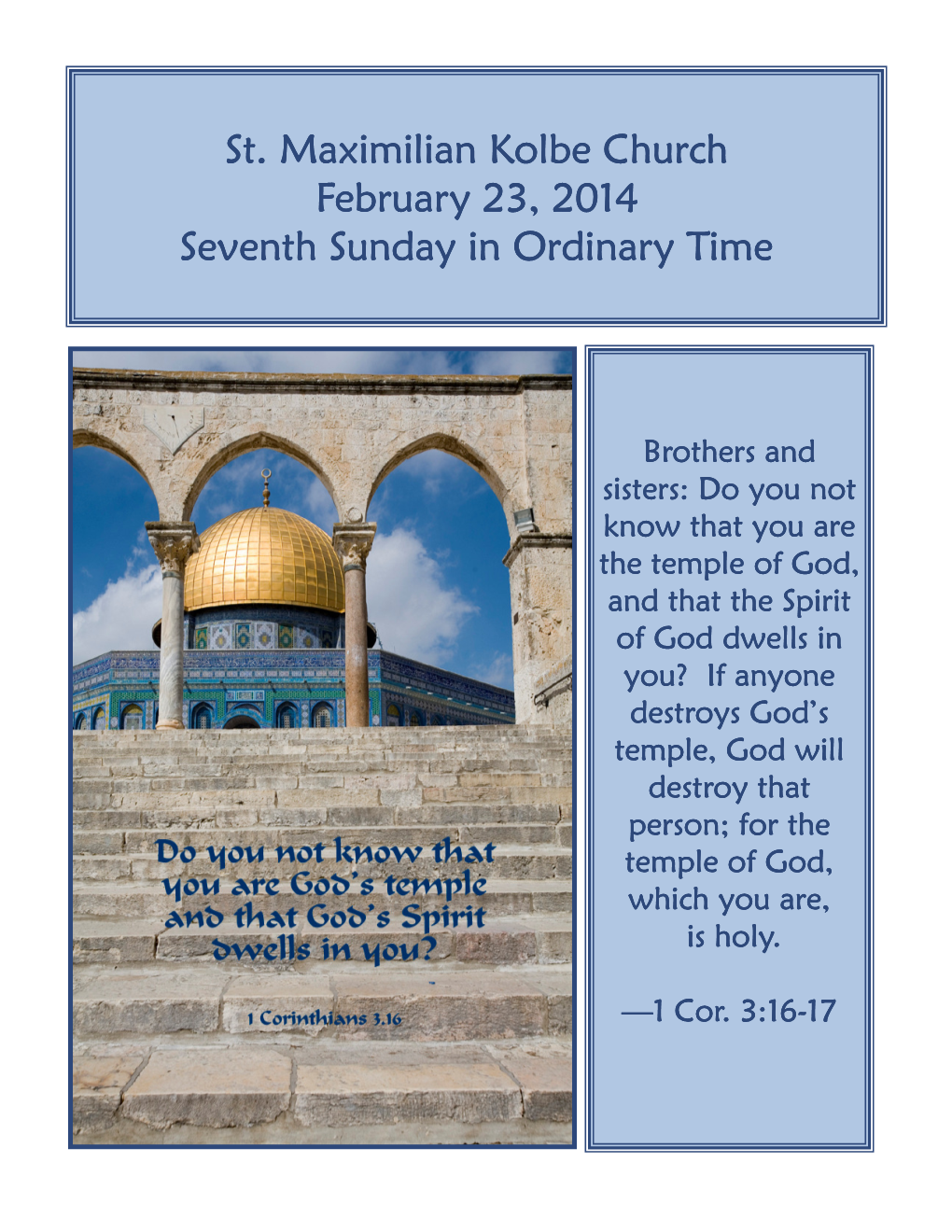 Bulletin February 23, 2014