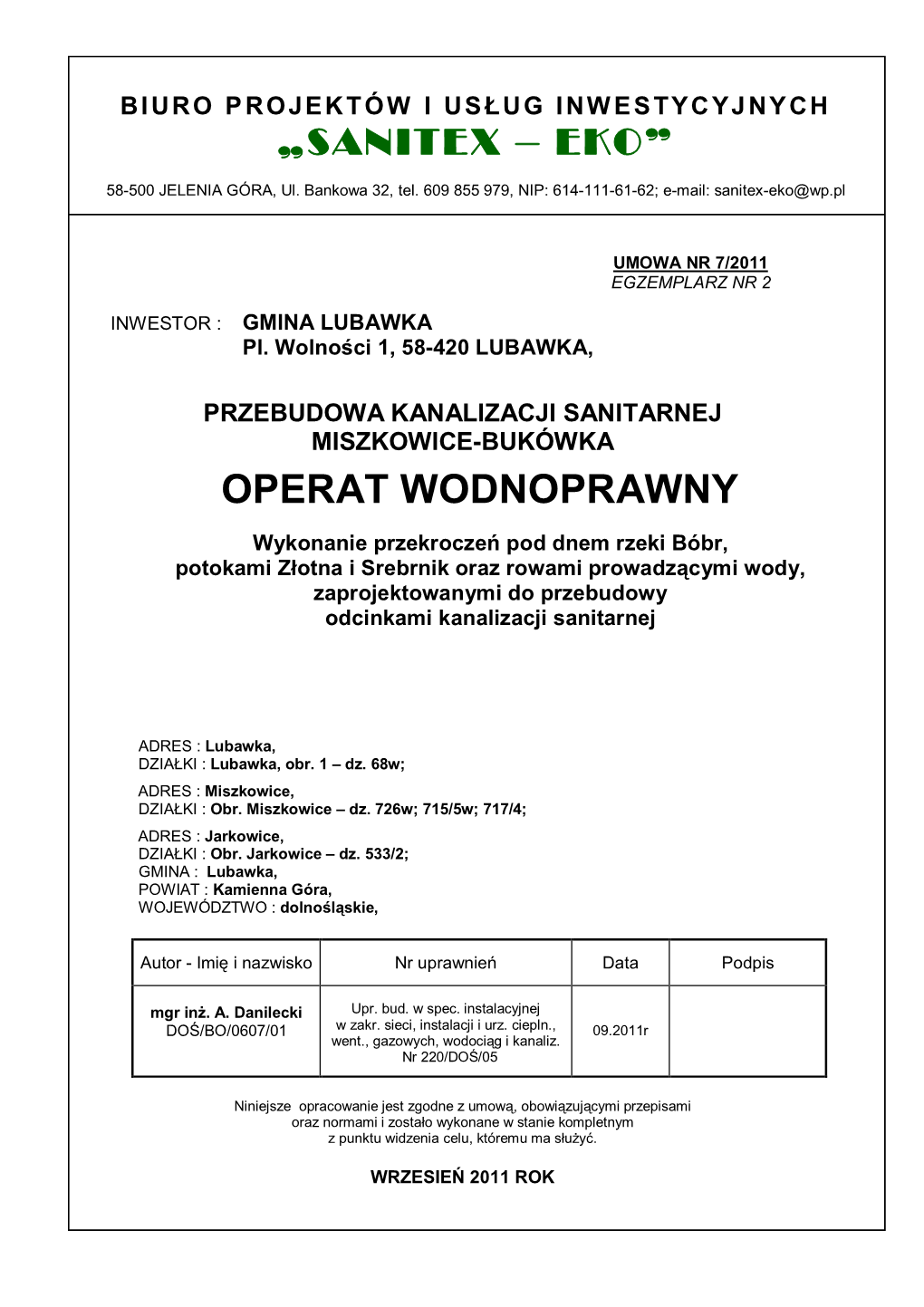 Operat Wodnoprawny