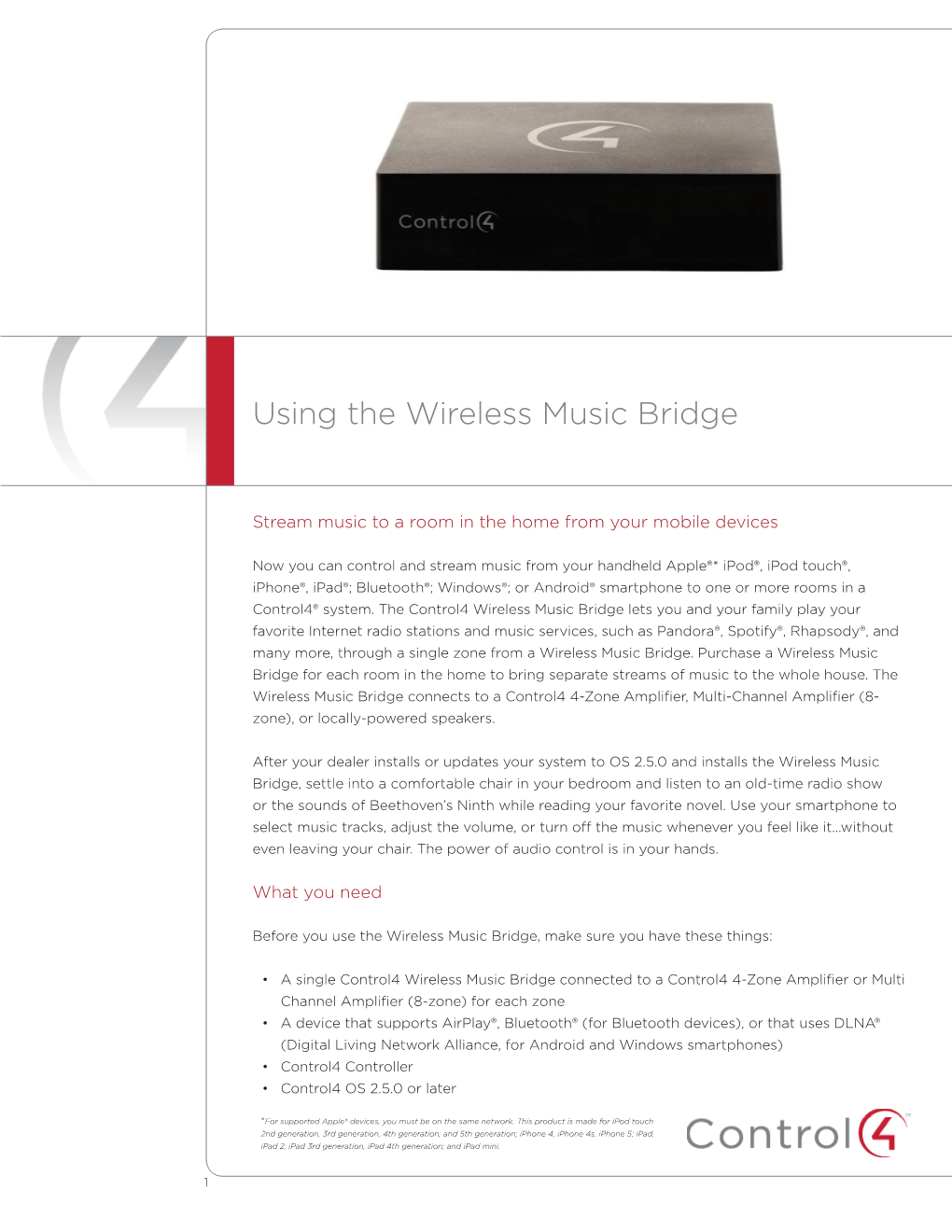 Using the Wireless Music Bridge