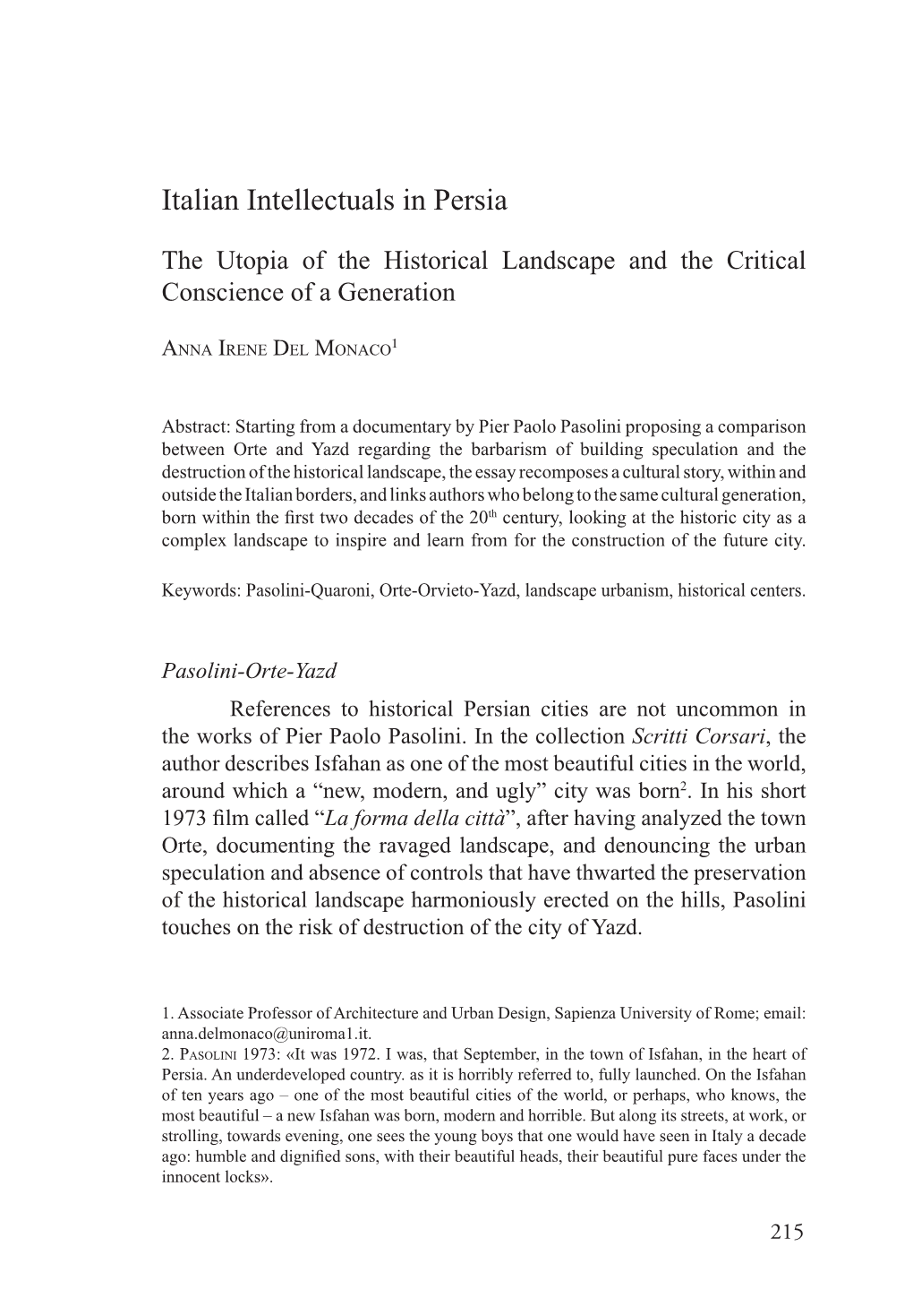 Italian Intellectuals in Persia