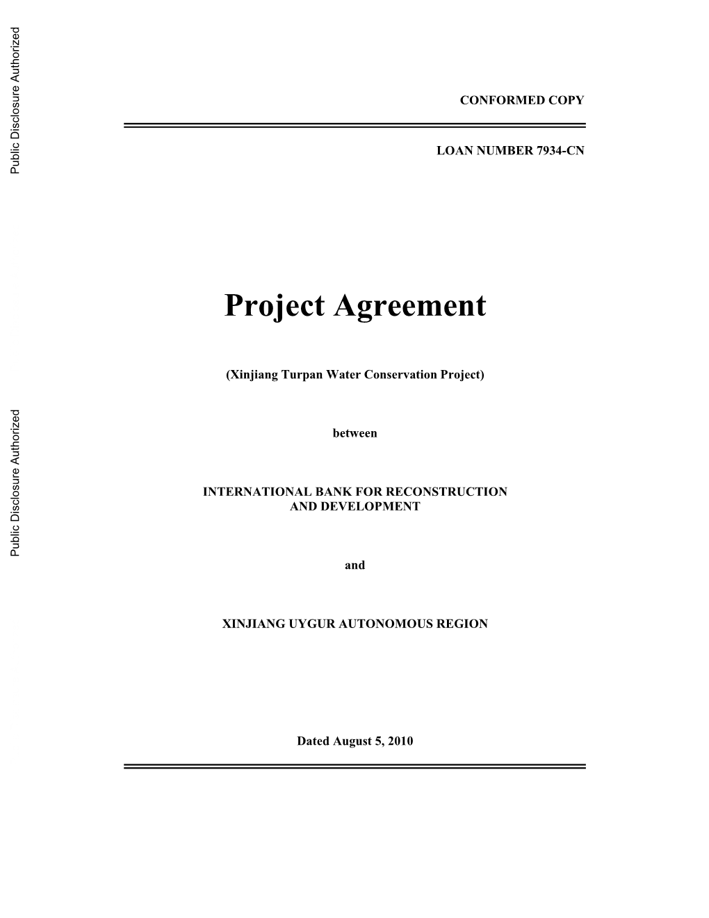 Project Agreement