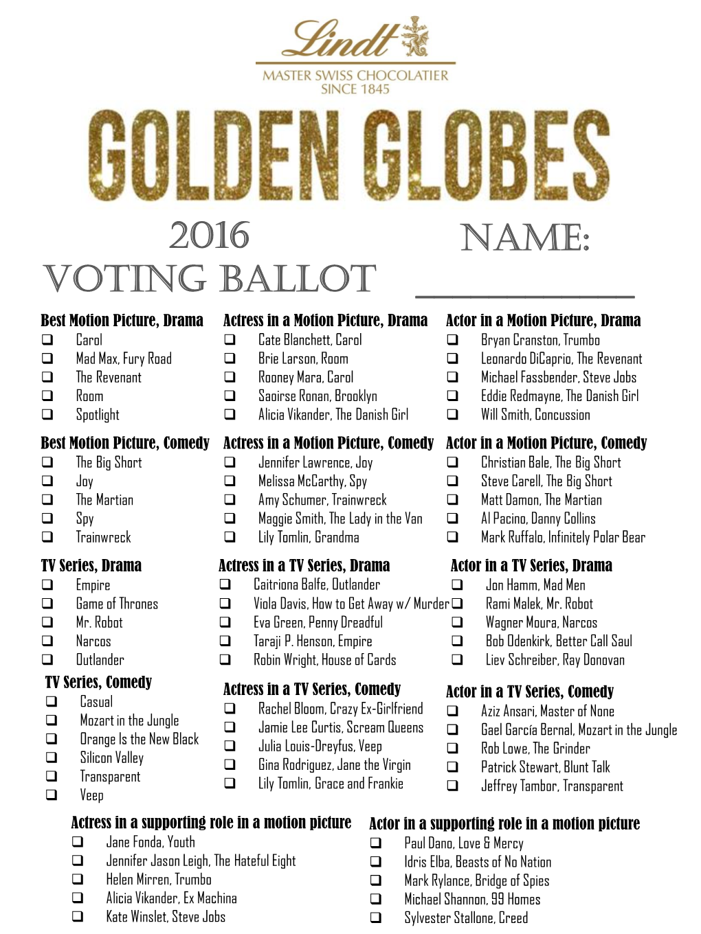 2016 Voting Ballot Name