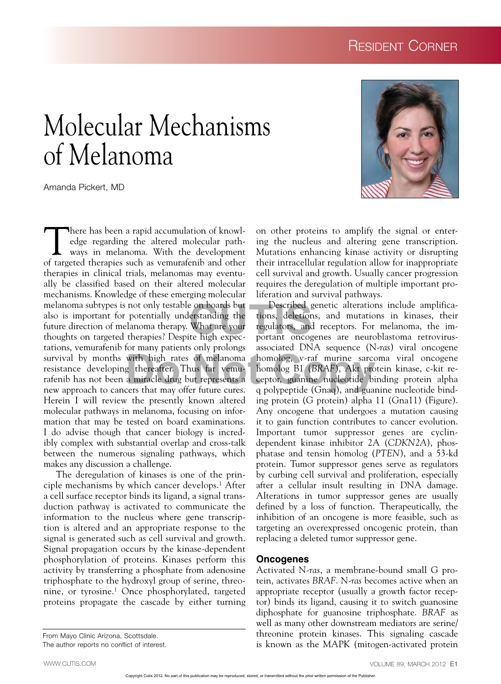 Molecular Mechanisms of Melanoma
