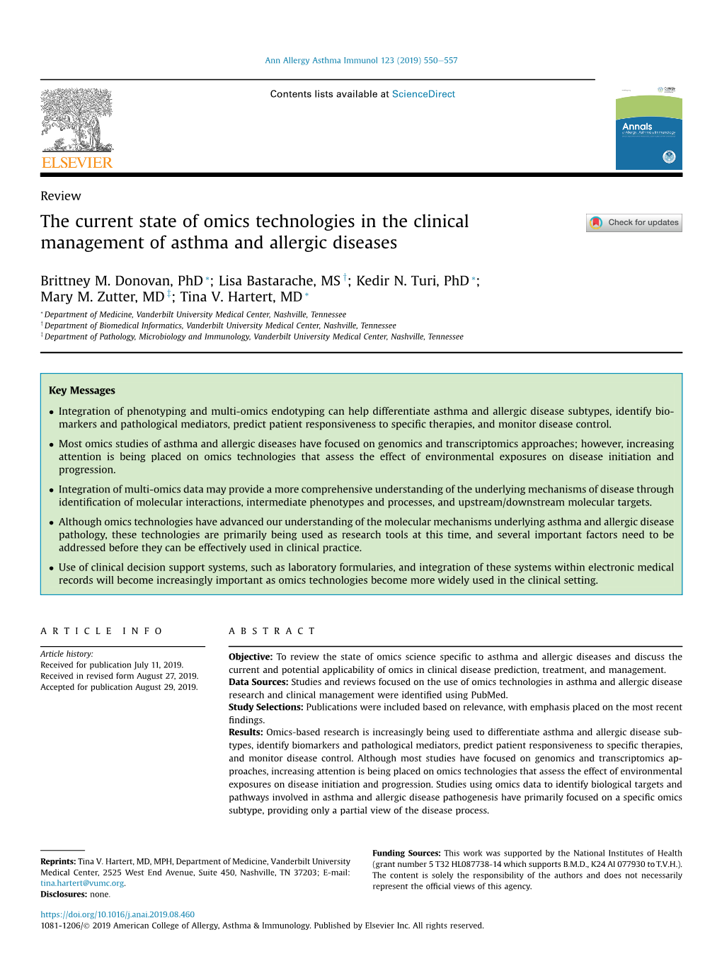 The Current State of Omics Technologies in the Clinical Management of Asthma and Allergic Diseases