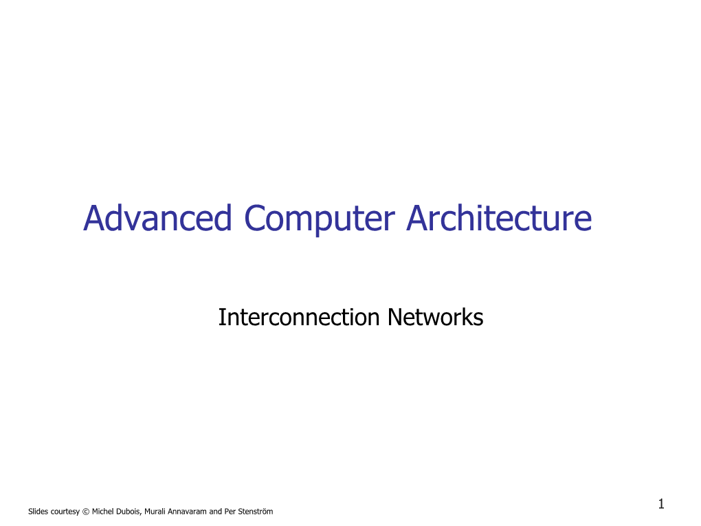 Advanced Computer Architecture